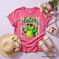 Later Alligator Kids T-Shirt - Whimsical Coquette Graphic Tee for Girls