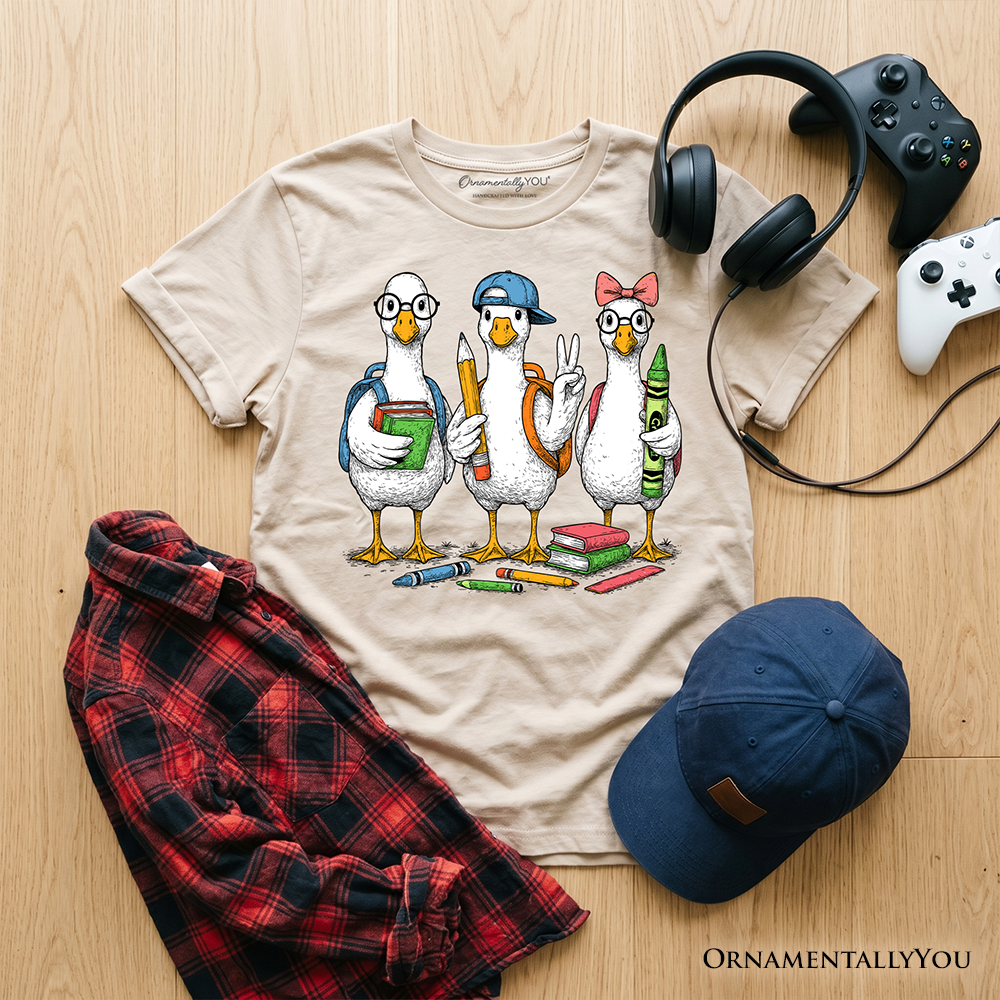 Cute Goose Back to School T-Shirt Classroom Graphic Tee