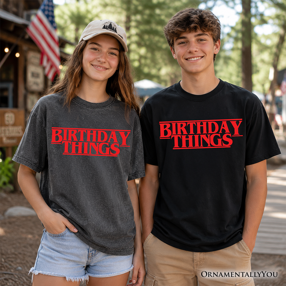 Retro Birthday Things Horror Theme T-Shirt Party Tee
