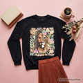 Lion of Judah Christian Sweatshirt, Floral Jesus Religious Faith Sweater
