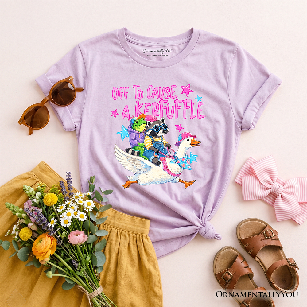 Off To Cause A Kerfuffle Kids Graphic T-Shirt, Funny Cotton Tee