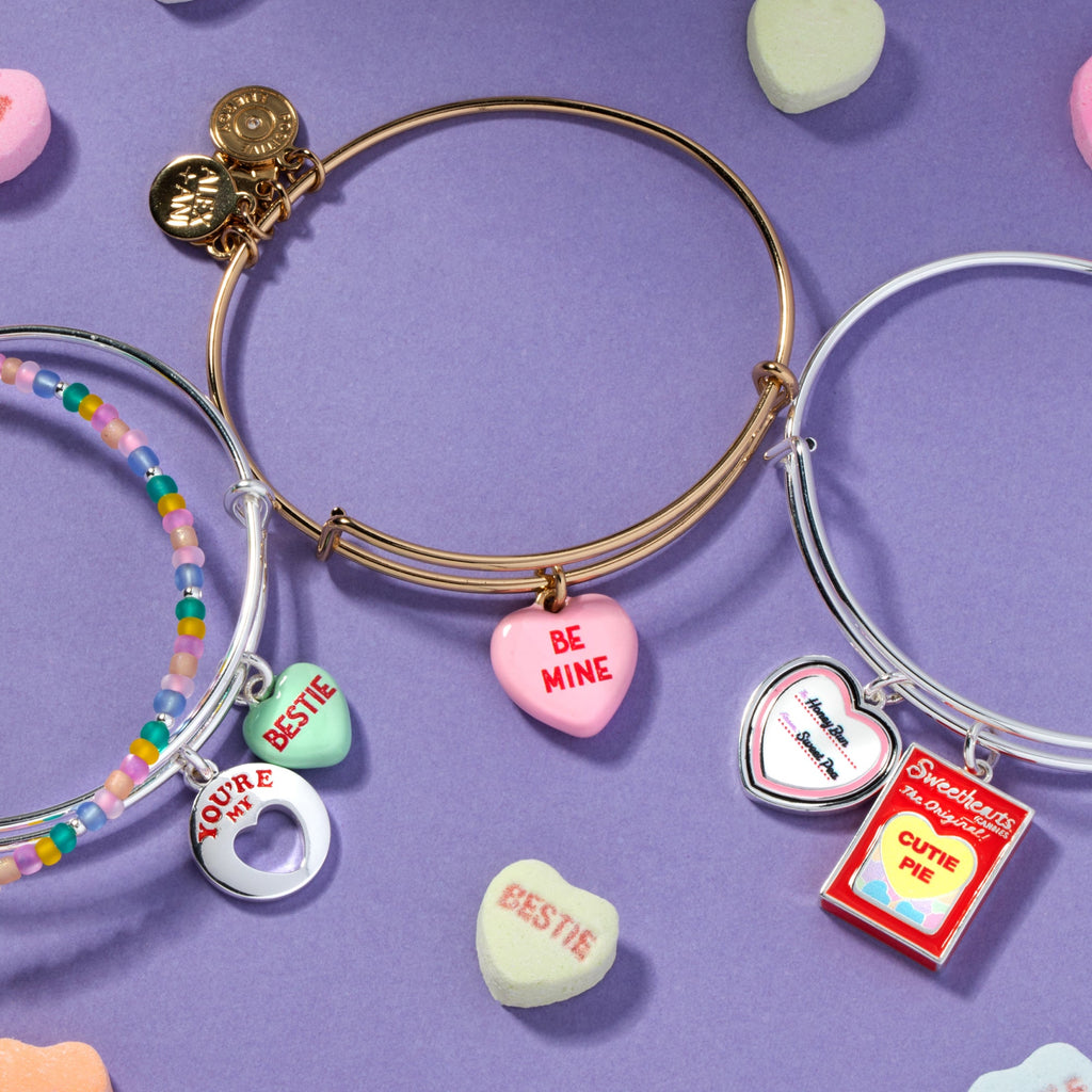 Sweethearts Be Mine Expandable Charm Bangle Bracelet