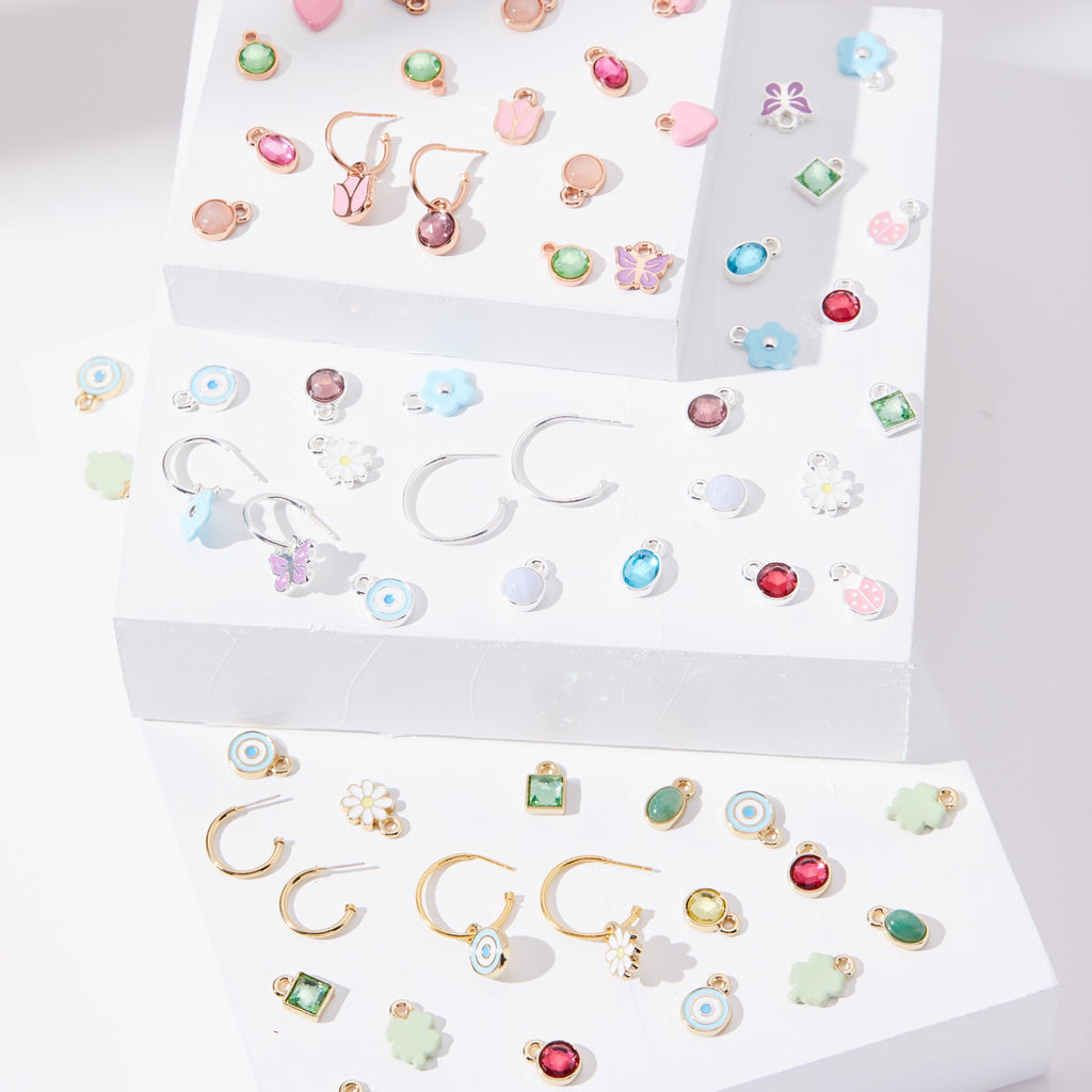 Rose Hoop Earring Charm, Circle - Versatile Hoop Charm Accessory