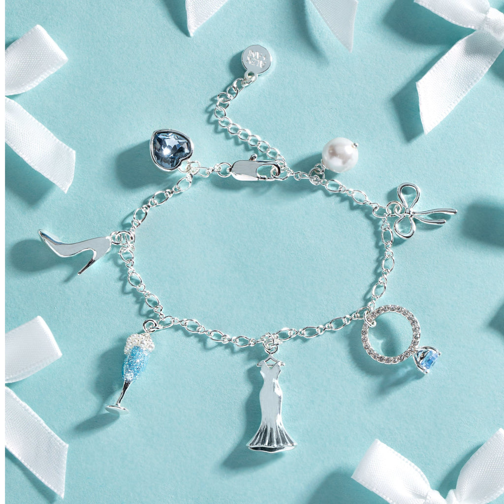Bridal Multi-Charm Adjustable Chain Bracelet for Weddings