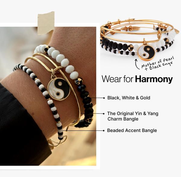 Mother of Pearl Yin Yang Bangle Bracelet Set of 3