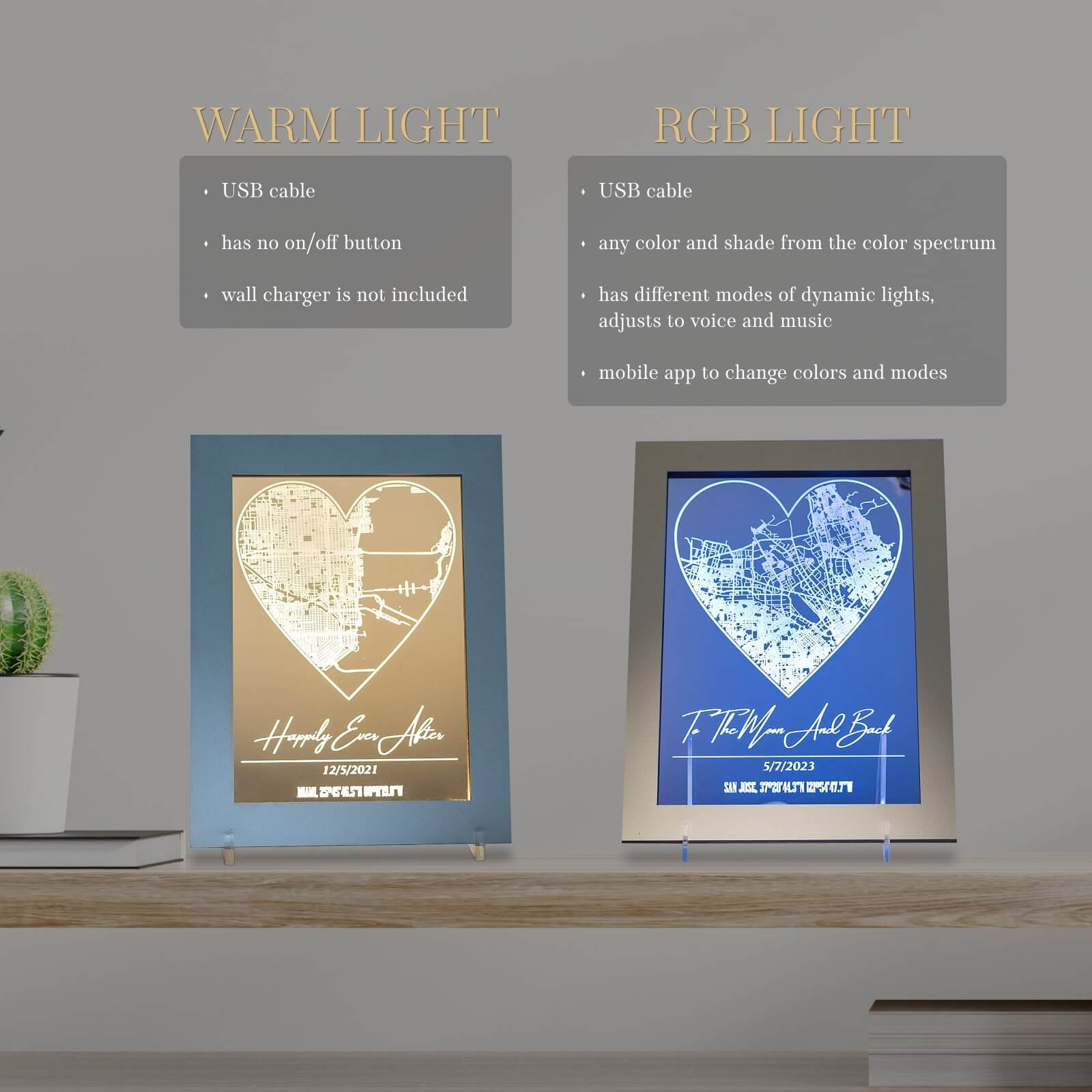 Custom City Map Light Frame - Personalized Urban Art