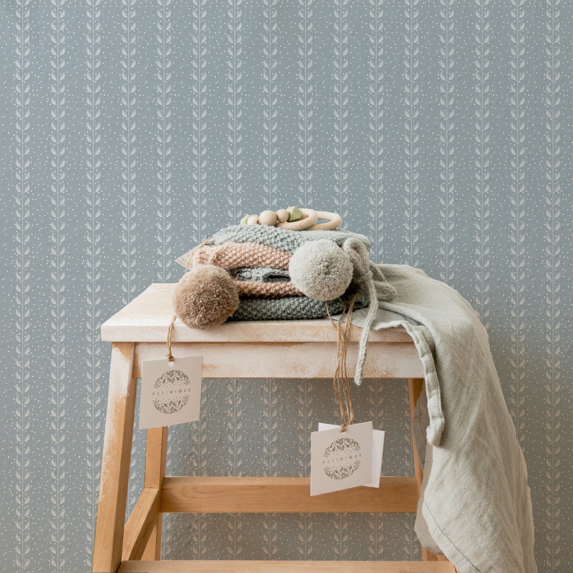 Francesca Geometric Wallpaper in Sage-Green and Beige