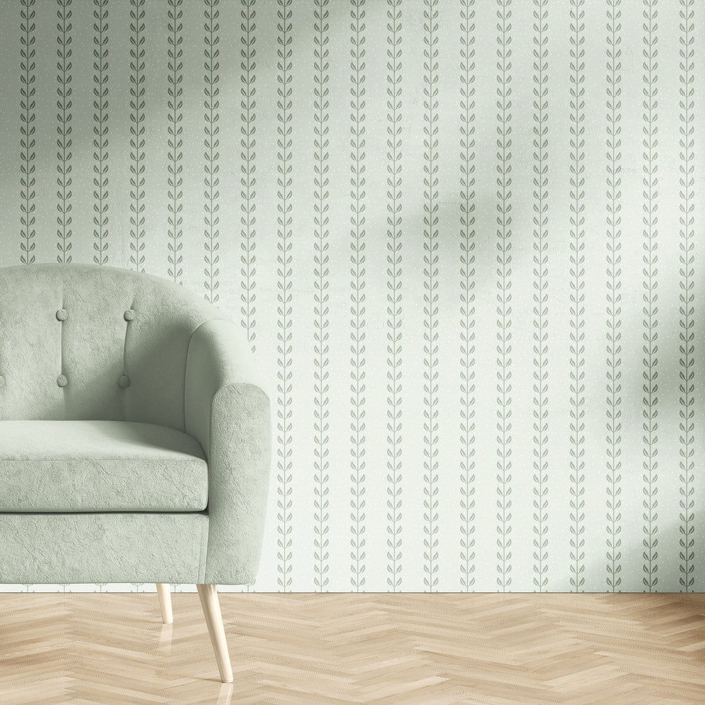 Francesca Geometric Wallpaper in Sage-Green and Beige