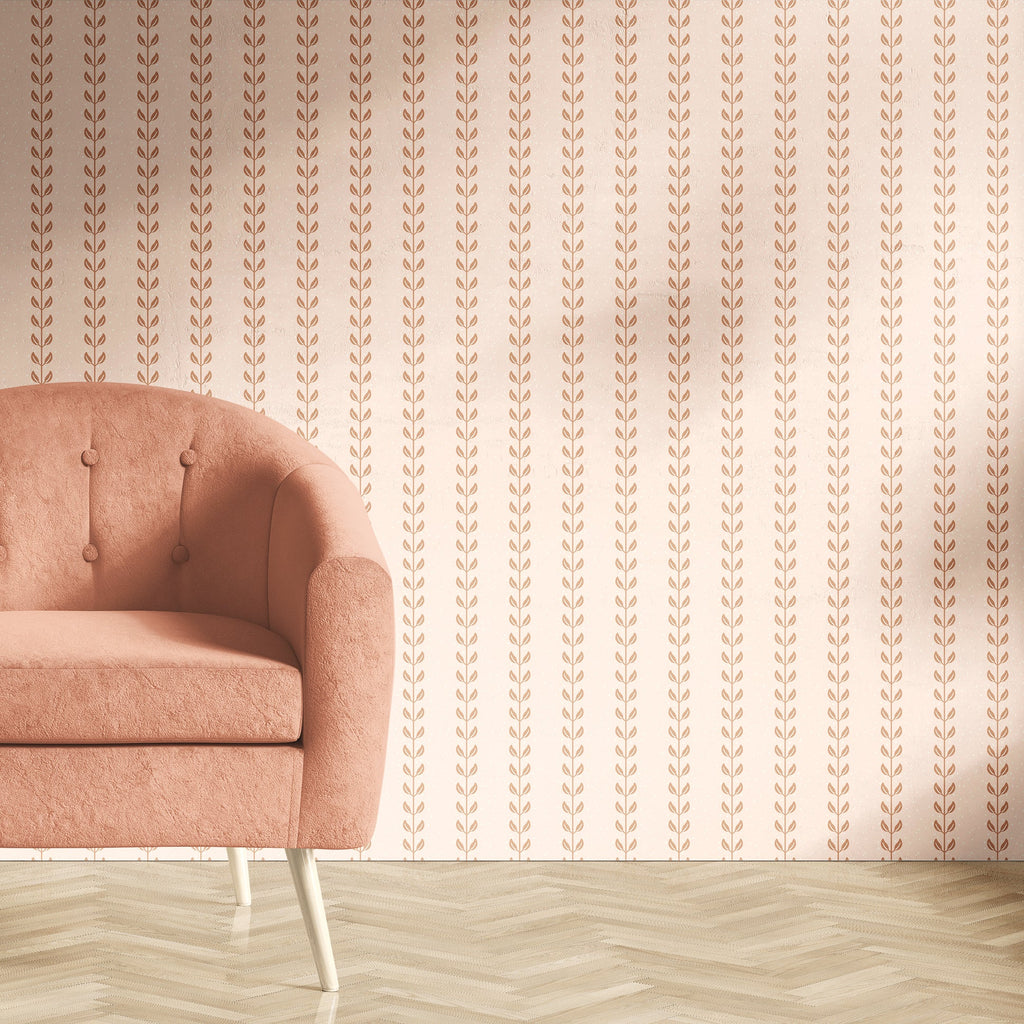 Francesca Geometric Wallpaper in Sage-Green and Beige