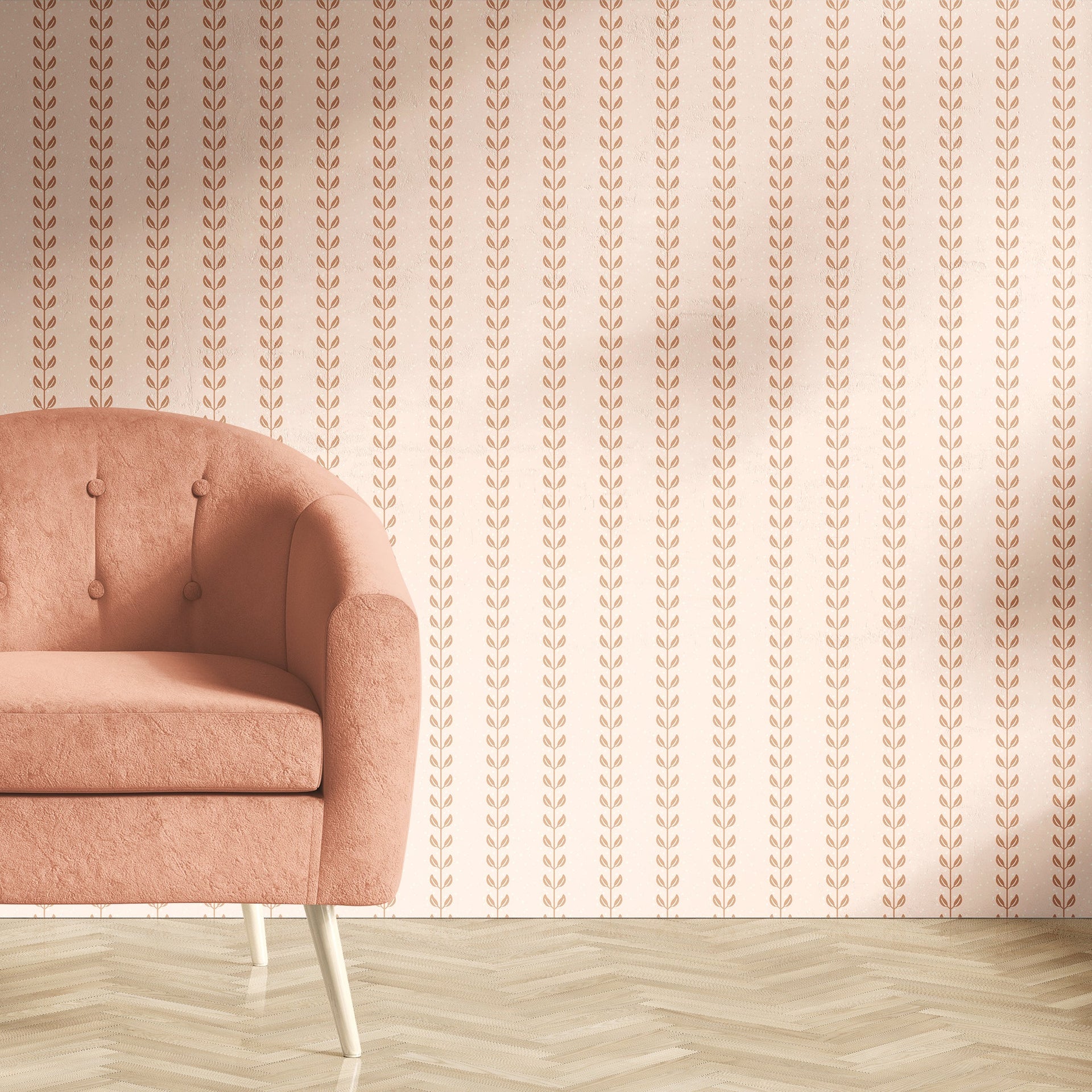 Francesca Geometric Wallpaper in Sage-Green and Beige