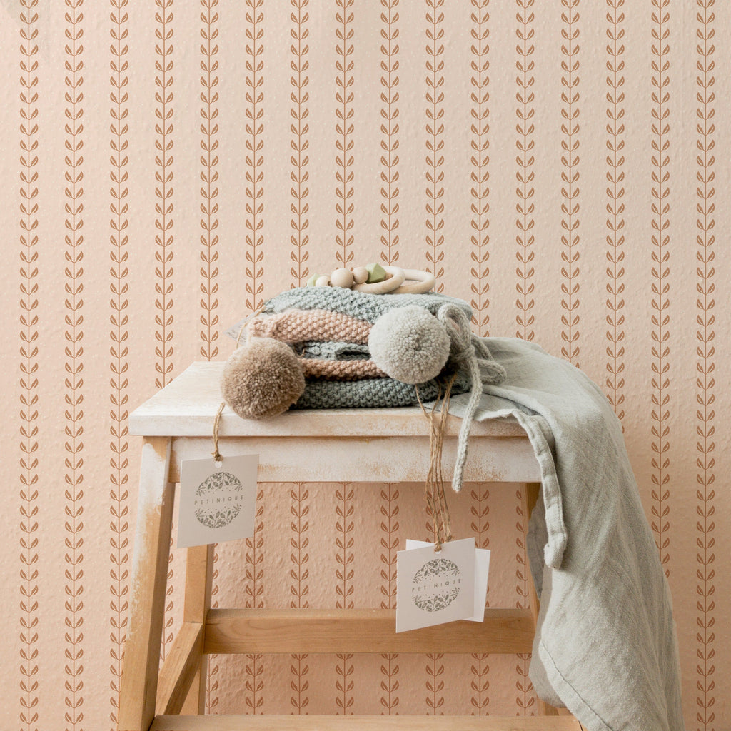 Francesca Geometric Wallpaper in Sage-Green and Beige