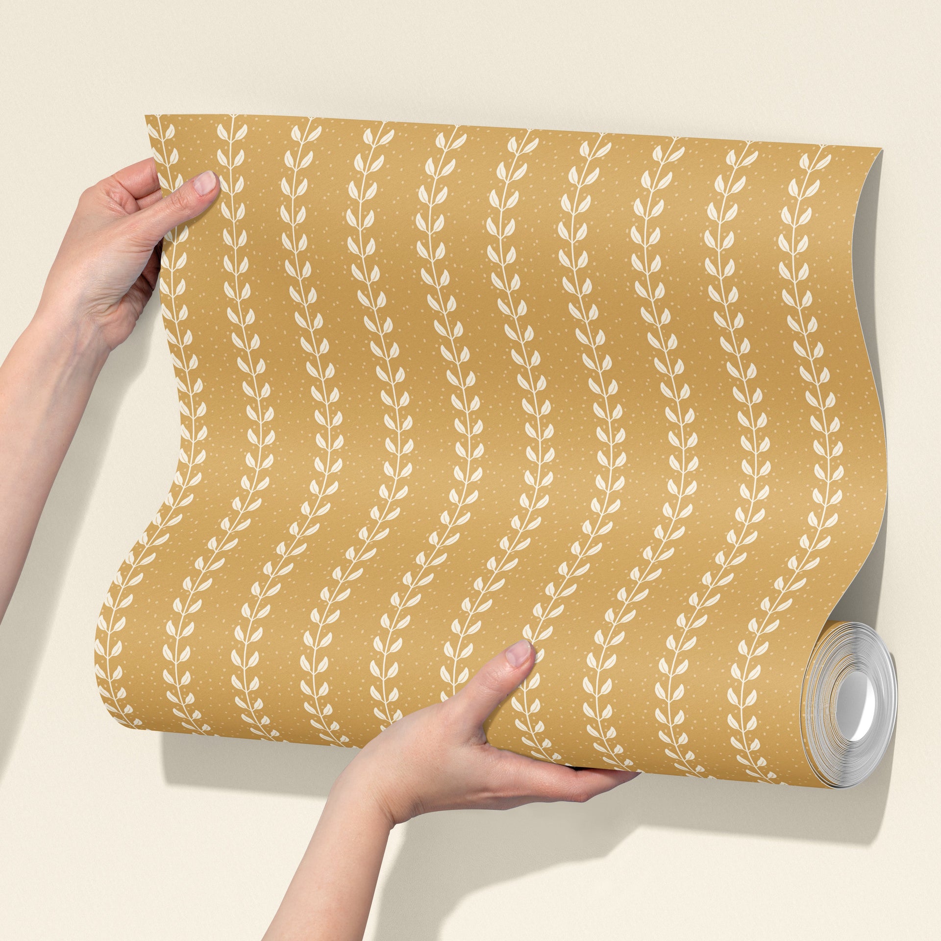 Francesca Geometric Wallpaper in Sage-Green and Beige