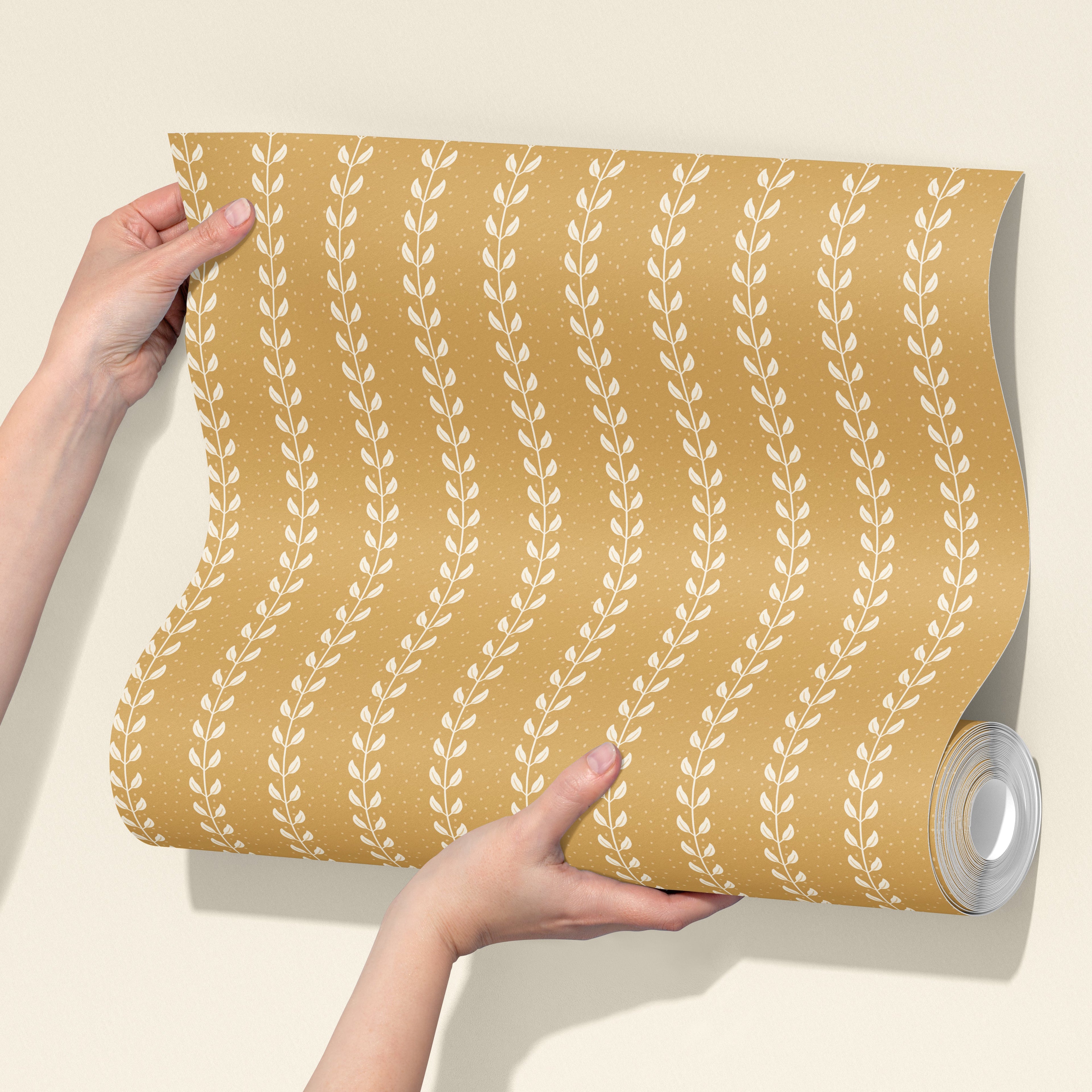 Francesca Geometric Wallpaper in Sage-Green and Beige