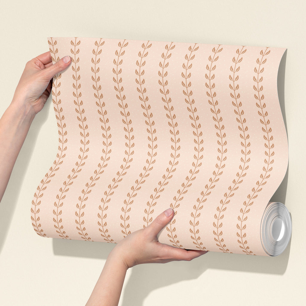 Francesca Geometric Wallpaper in Sage-Green and Beige