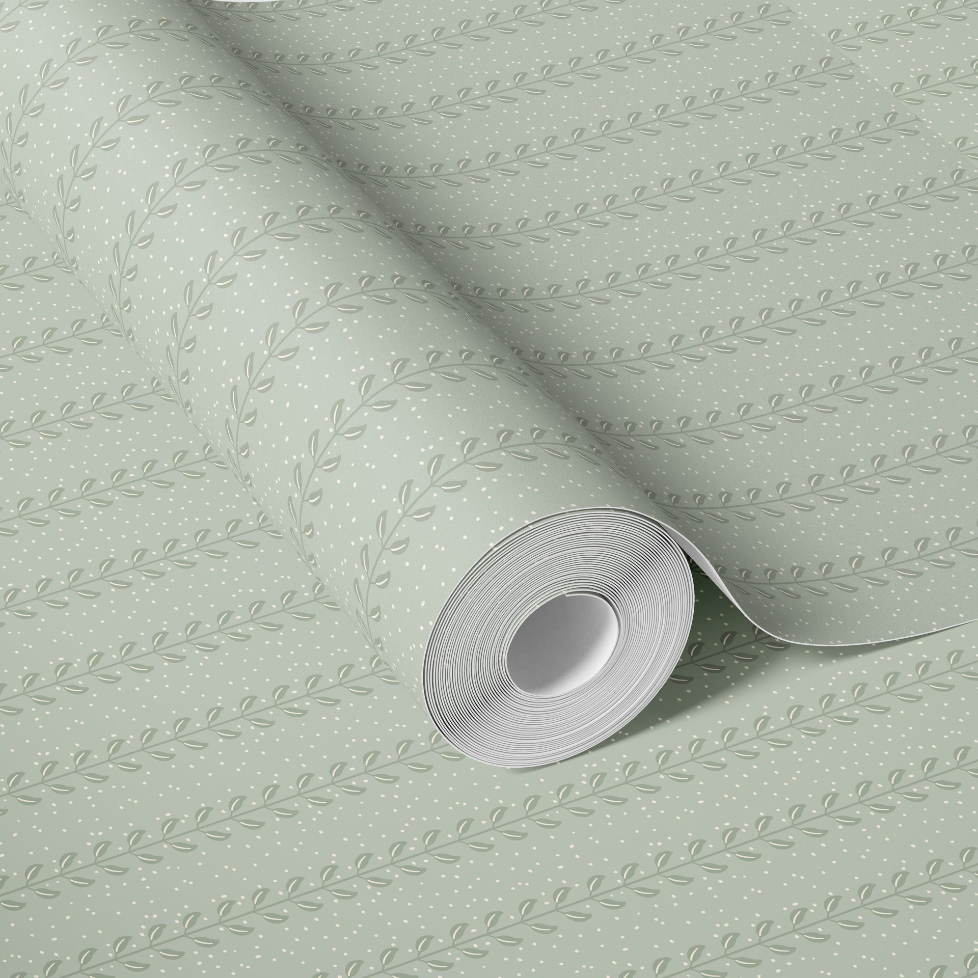 Francesca Geometric Wallpaper in Sage-Green and Beige