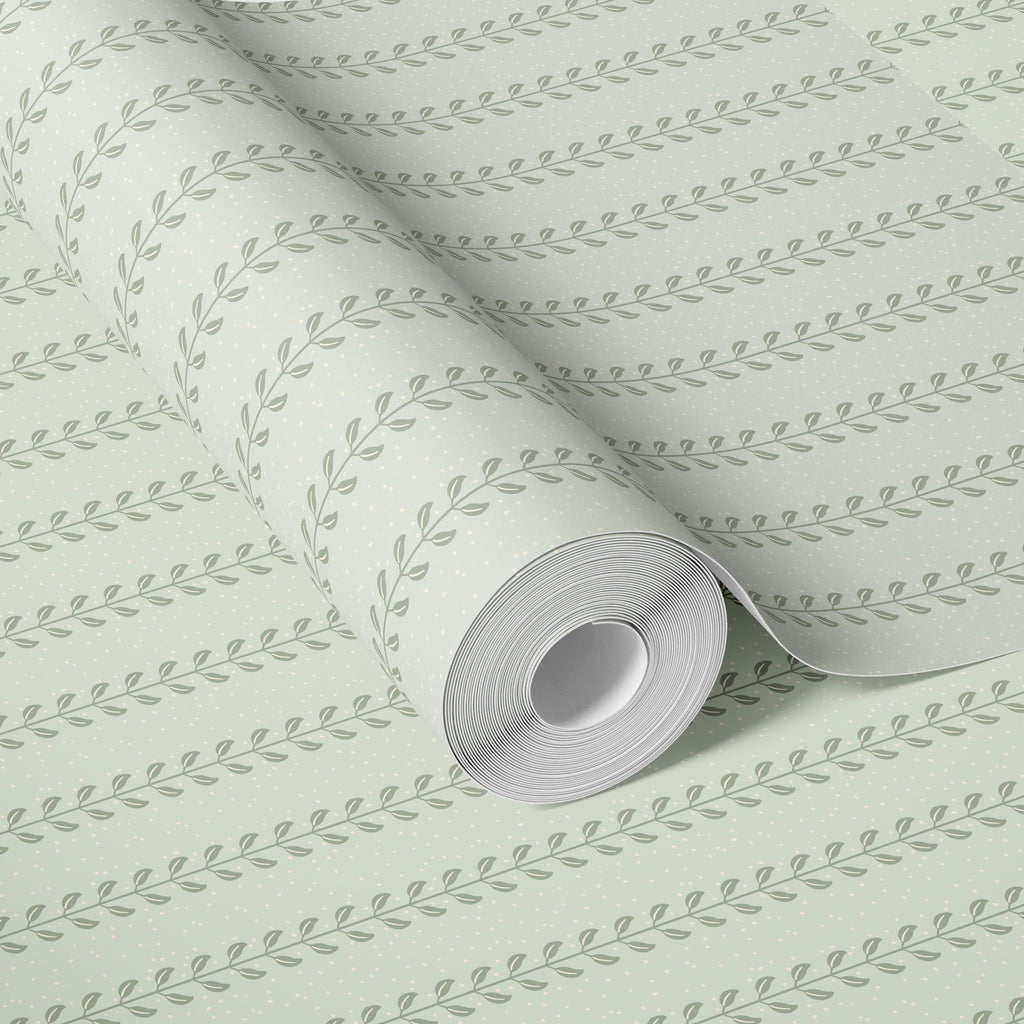 Francesca Geometric Wallpaper in Sage-Green and Beige