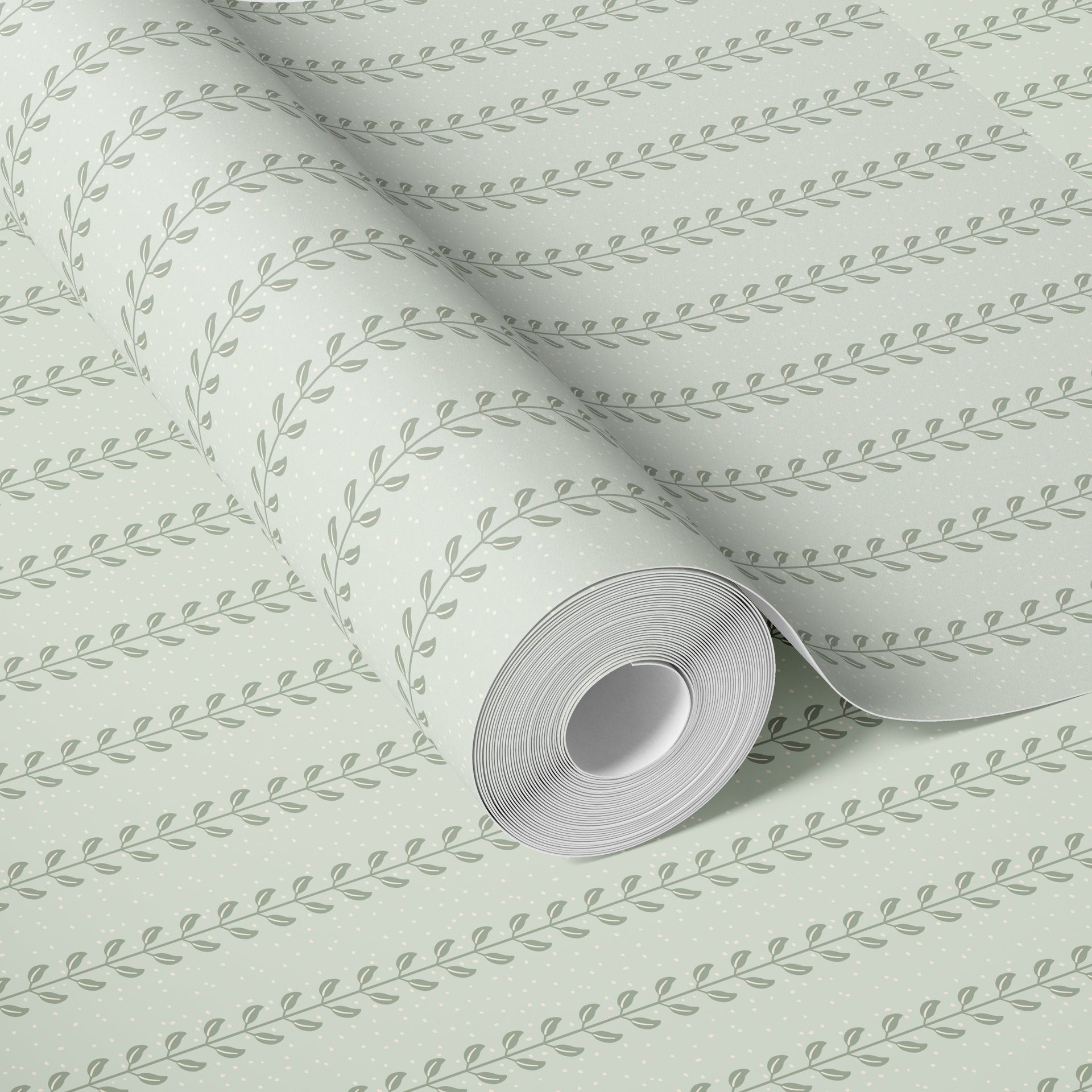 Francesca Geometric Wallpaper in Sage-Green and Beige