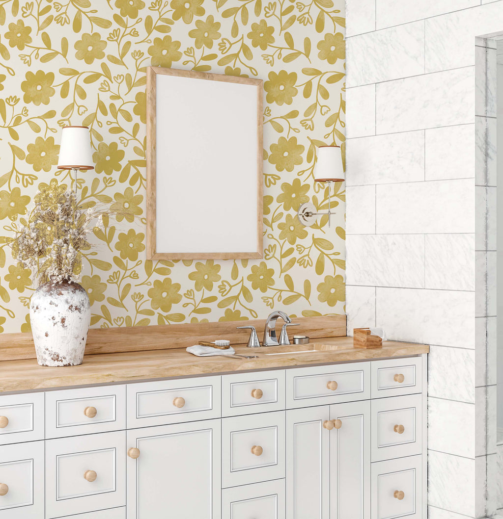 Markie Floral Bohemian Wallpaper by Christy Beasley