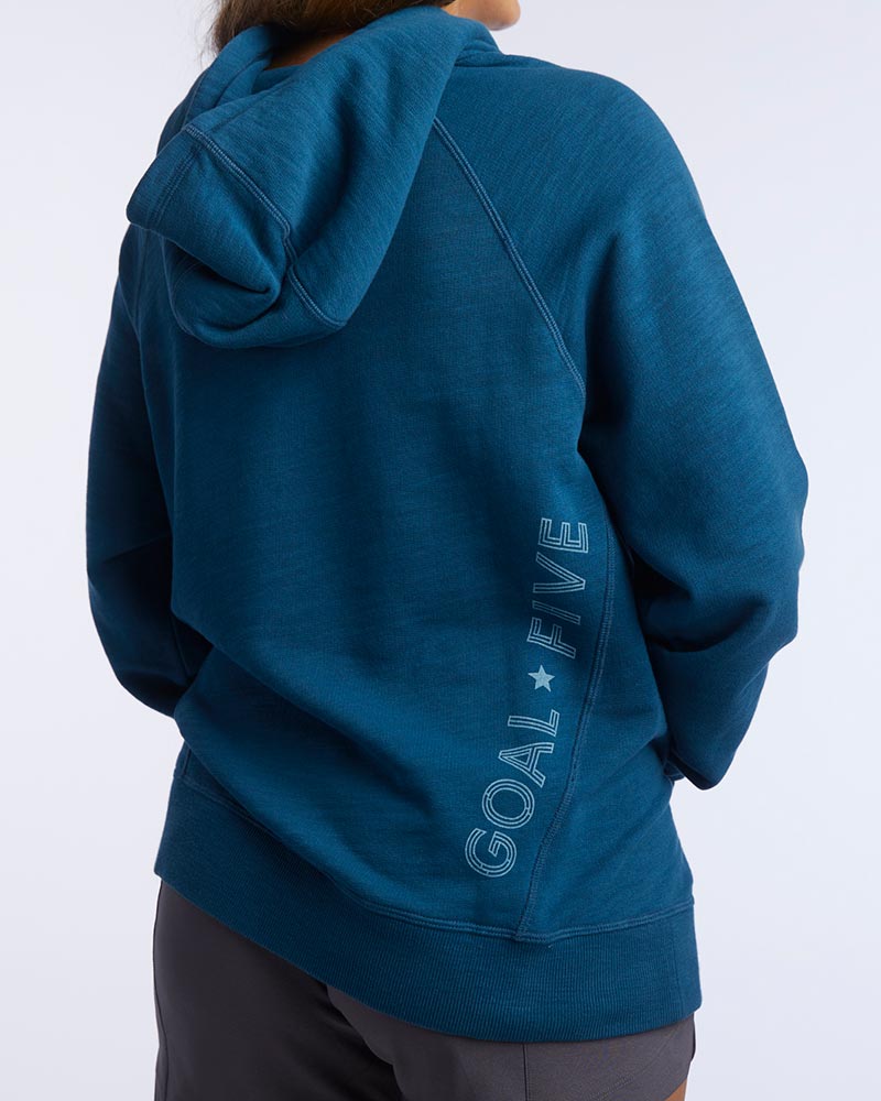 Women's Relaxed Fit Teal Pullover Hoodie with Front Pocket - Image 2