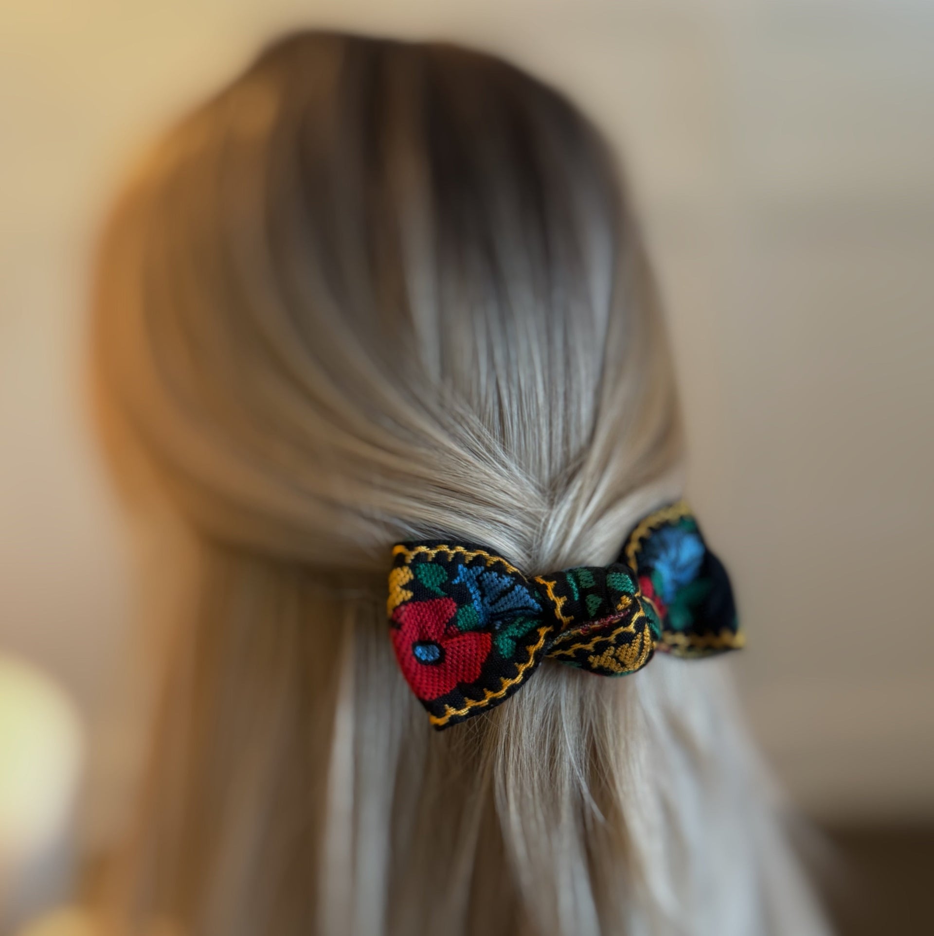 French Floral Embroidered Hair Clip