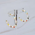 Freshwater Pearl Color Accent Hoop Earrings