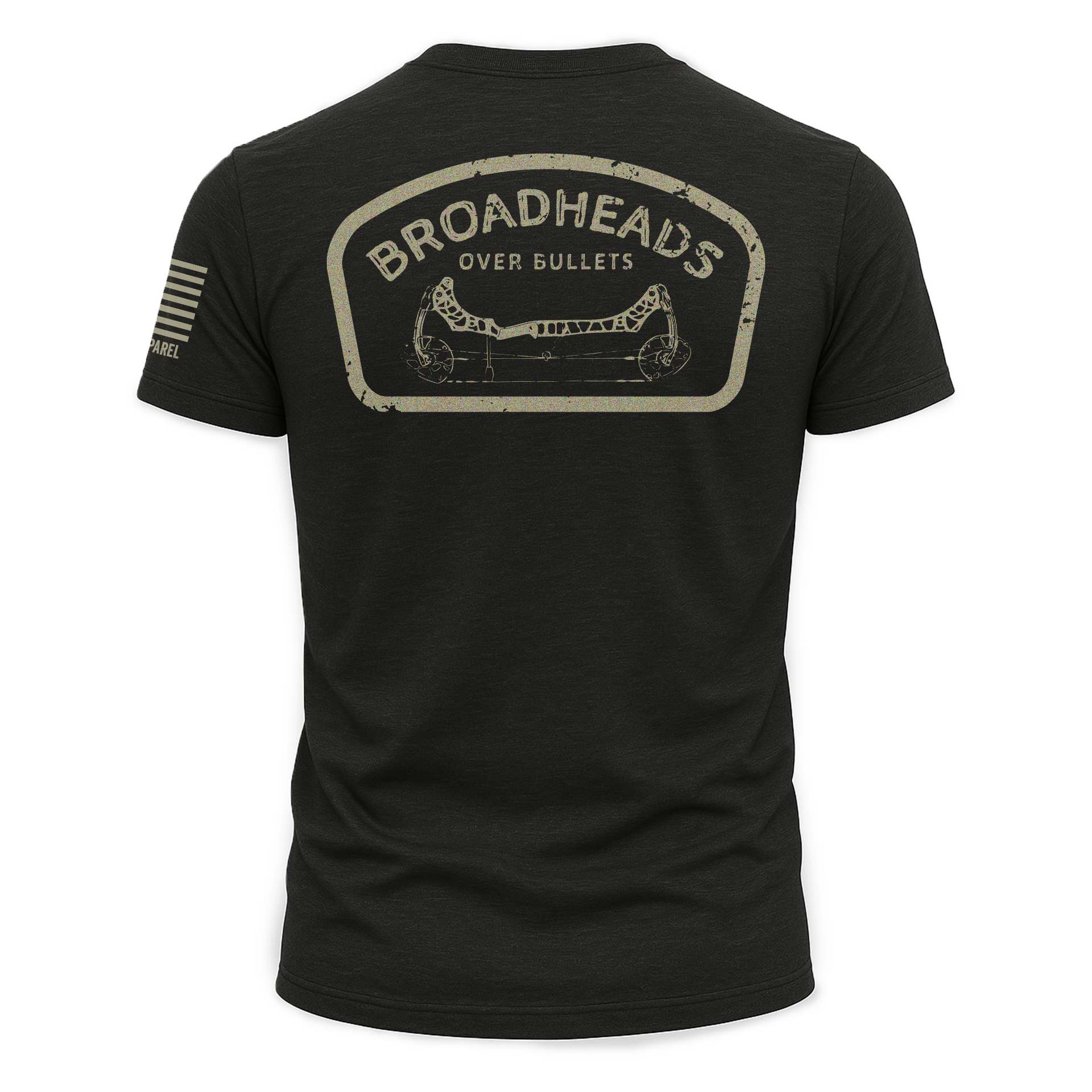 Broadheads Over Bullets Graphic Tee - Durable Black Hunting Shirt