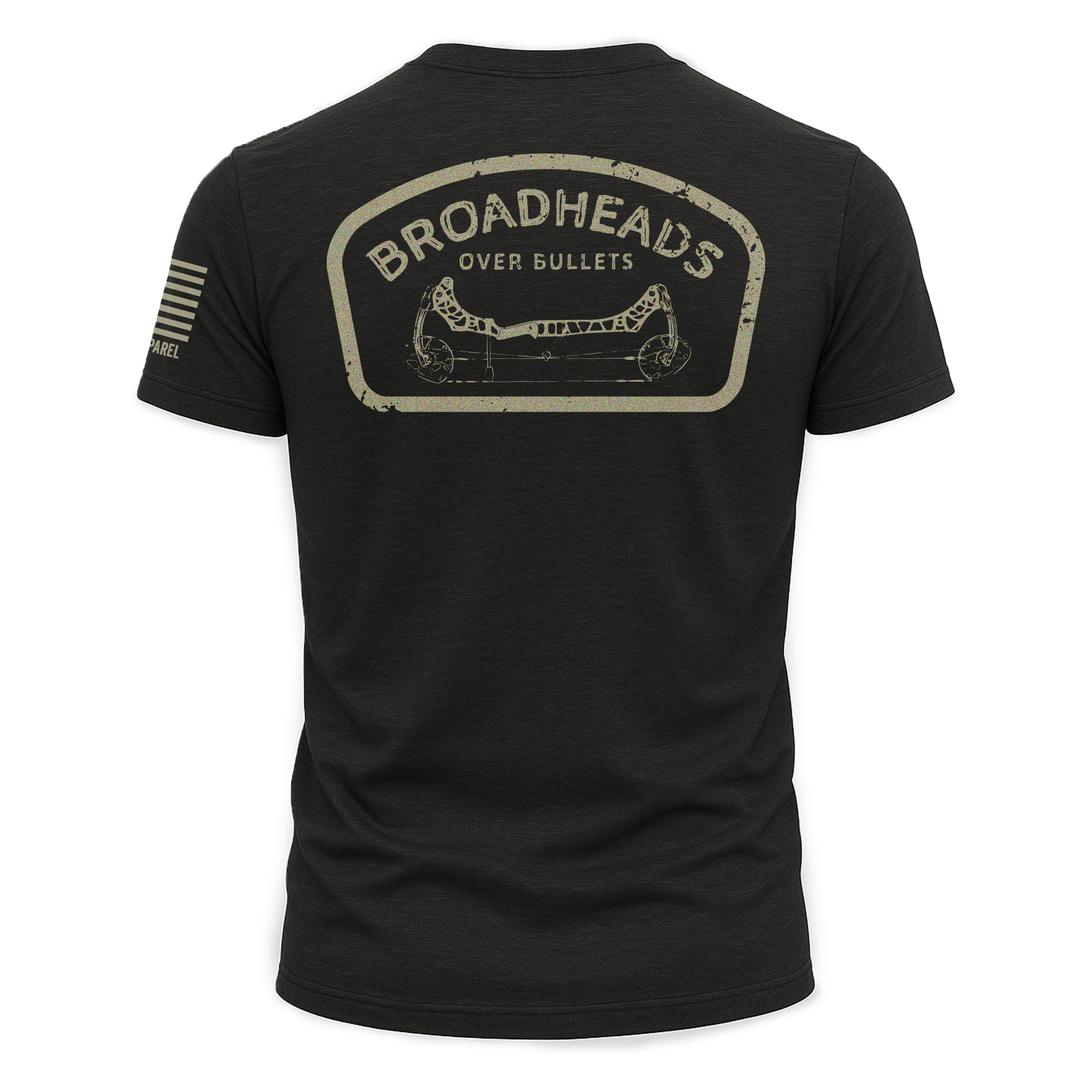 Broadheads Over Bullets Graphic Tee - Durable Black Hunting Shirt