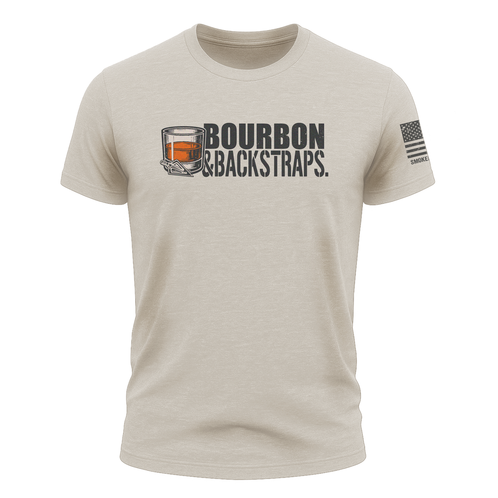 Bourbon & Backstraps Graphic Tee - Sand Outdoor Lifestyle Shirt