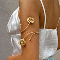 Golden Alloy Gold Plated Stylish Kada Bajuband with a polished finish