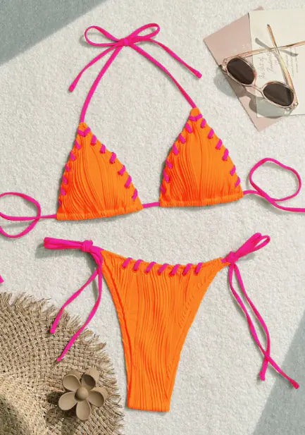 Sexy Solid Color Bikini Set