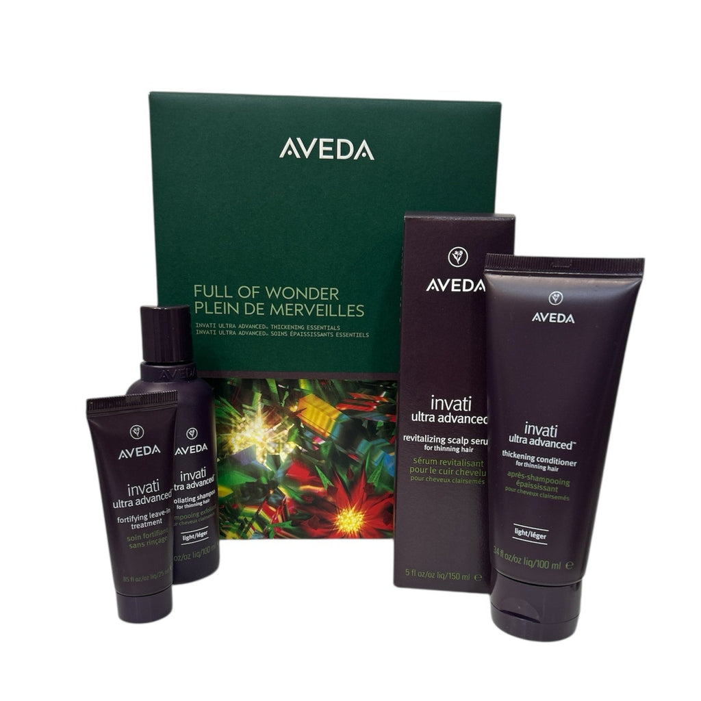 Aveda Invati Ultra Advanced Thickening Essentials gift set in limited-edition Northern Lights inspired packaging