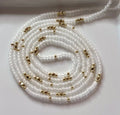 Angel Waistbead - Delicate White & Gold Beaded Accessory