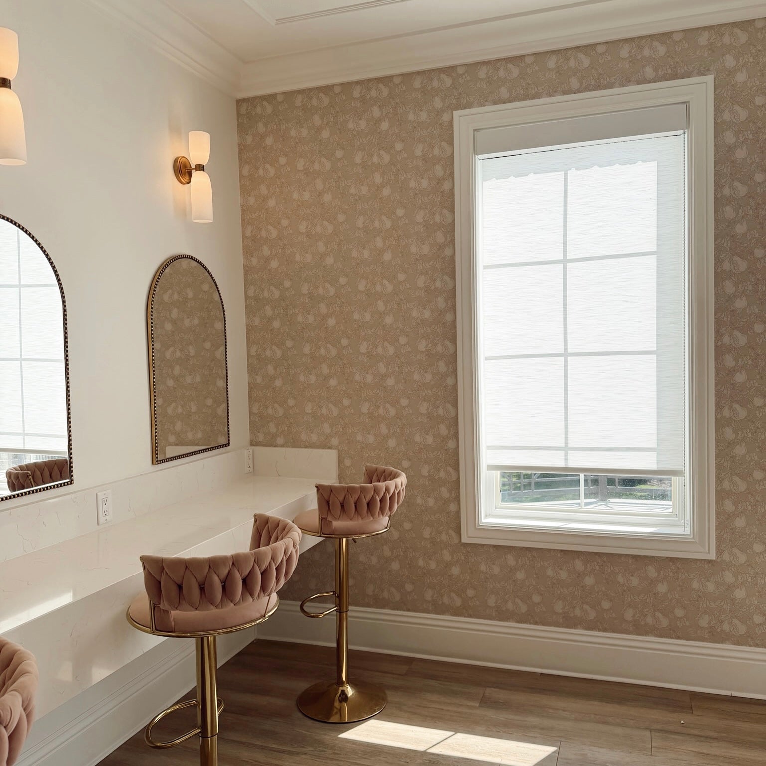 Copeland Cottagecore Wallpaper in Taupe and Brown
