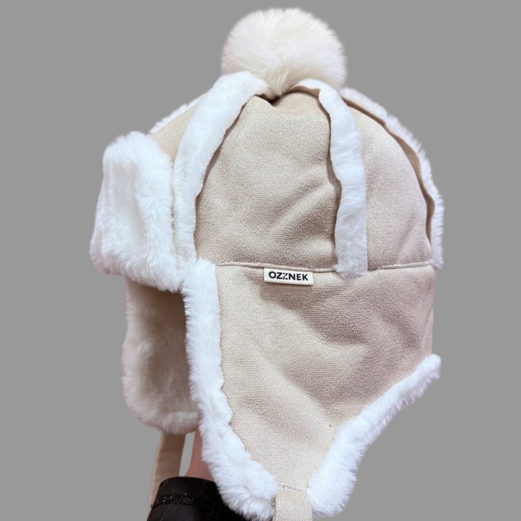Faux - Fur Winter Hat for Kids- Sherpa Aviator Hat