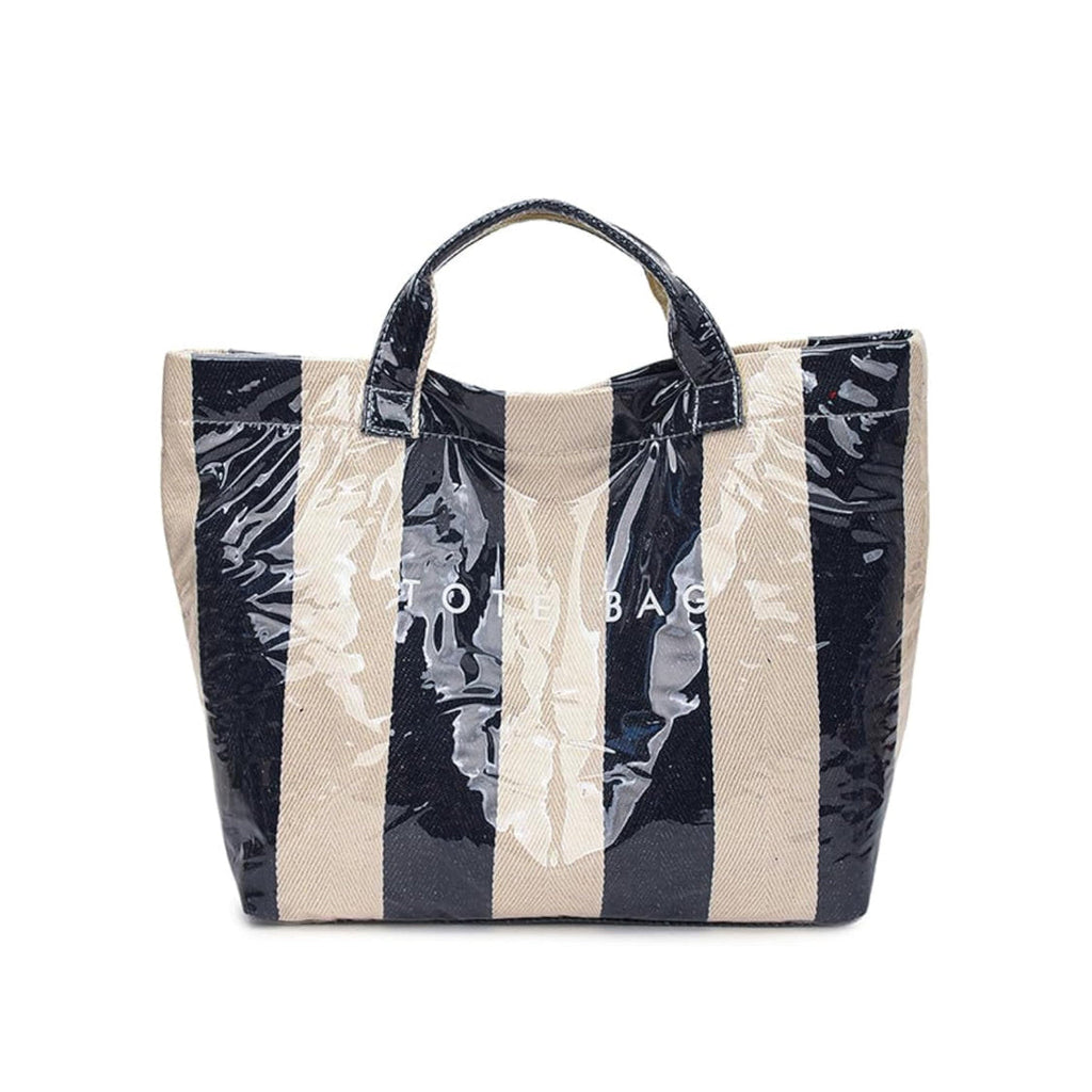 Waterproof Tote in Navy Stripe