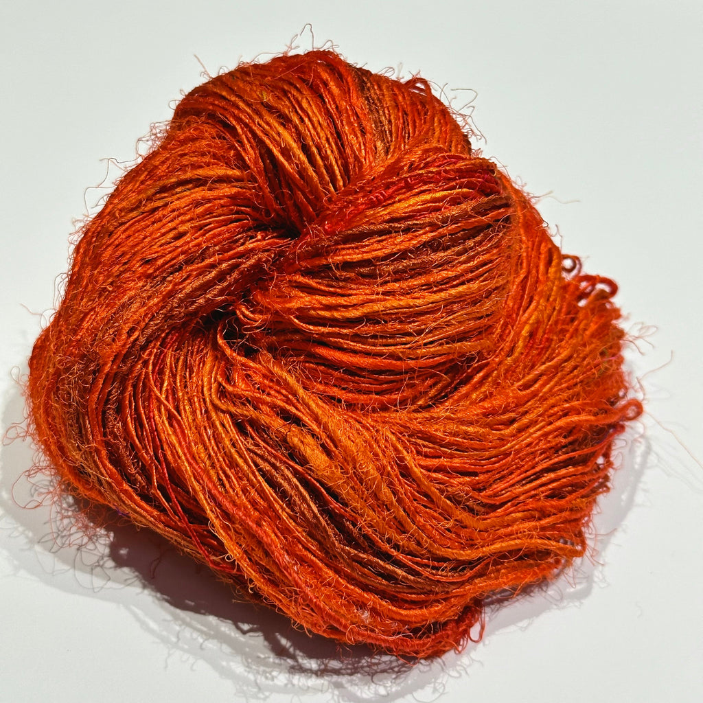 Lux Adventure Recycled Silk Yarn in Vibrant Teal and Purple