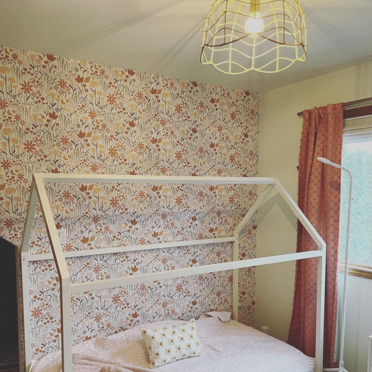 Eloise Floral Removable Wallpaper in Terracotta and Brown