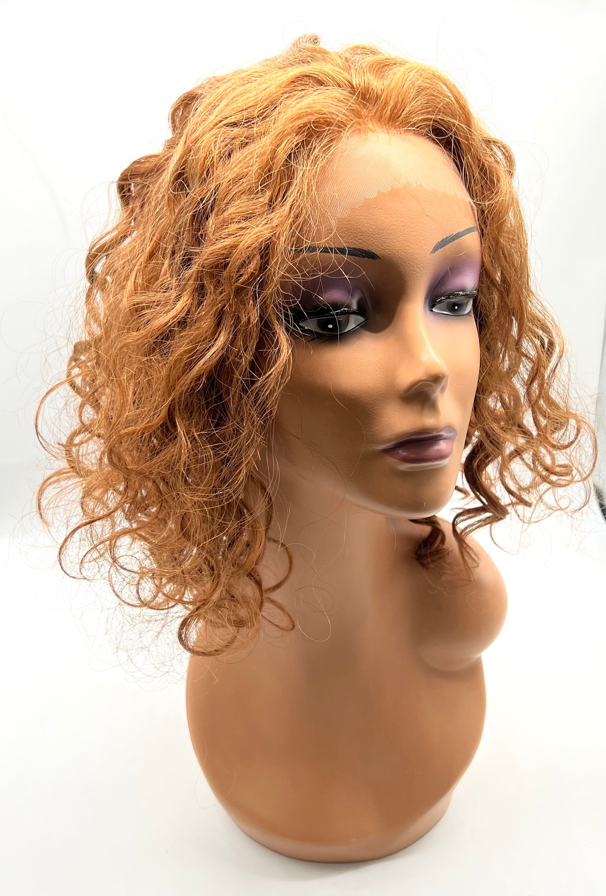 15" Curly Lace Front Remy Human Hair Wig