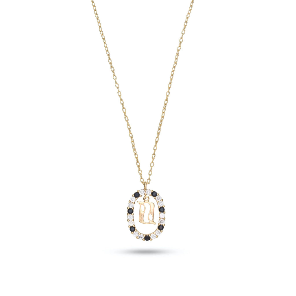 Armenian Alphabet Initial Necklace – Gold-Plated with Zircon