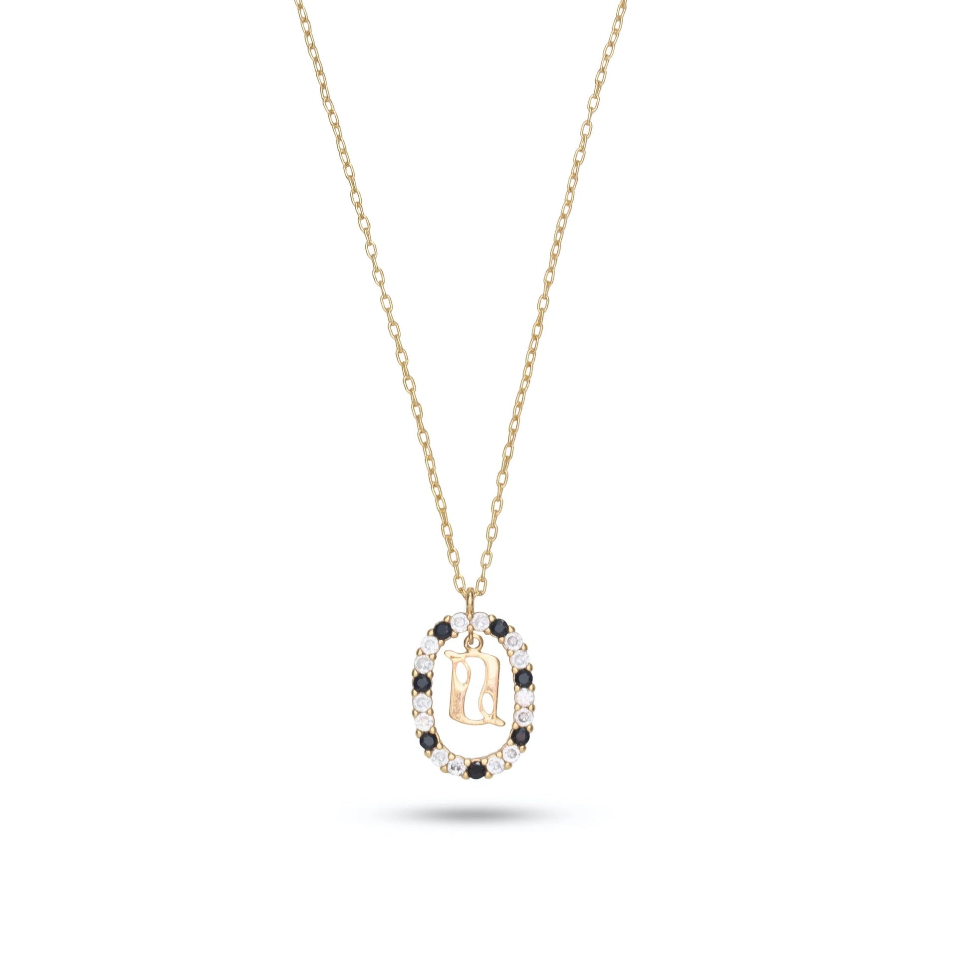 Armenian Alphabet Initial Necklace – Gold-Plated with Zircon