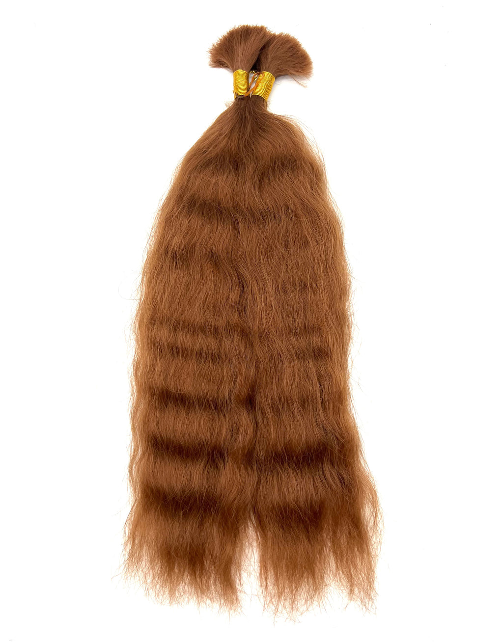 Auburn colored human hair blend extensions for styling