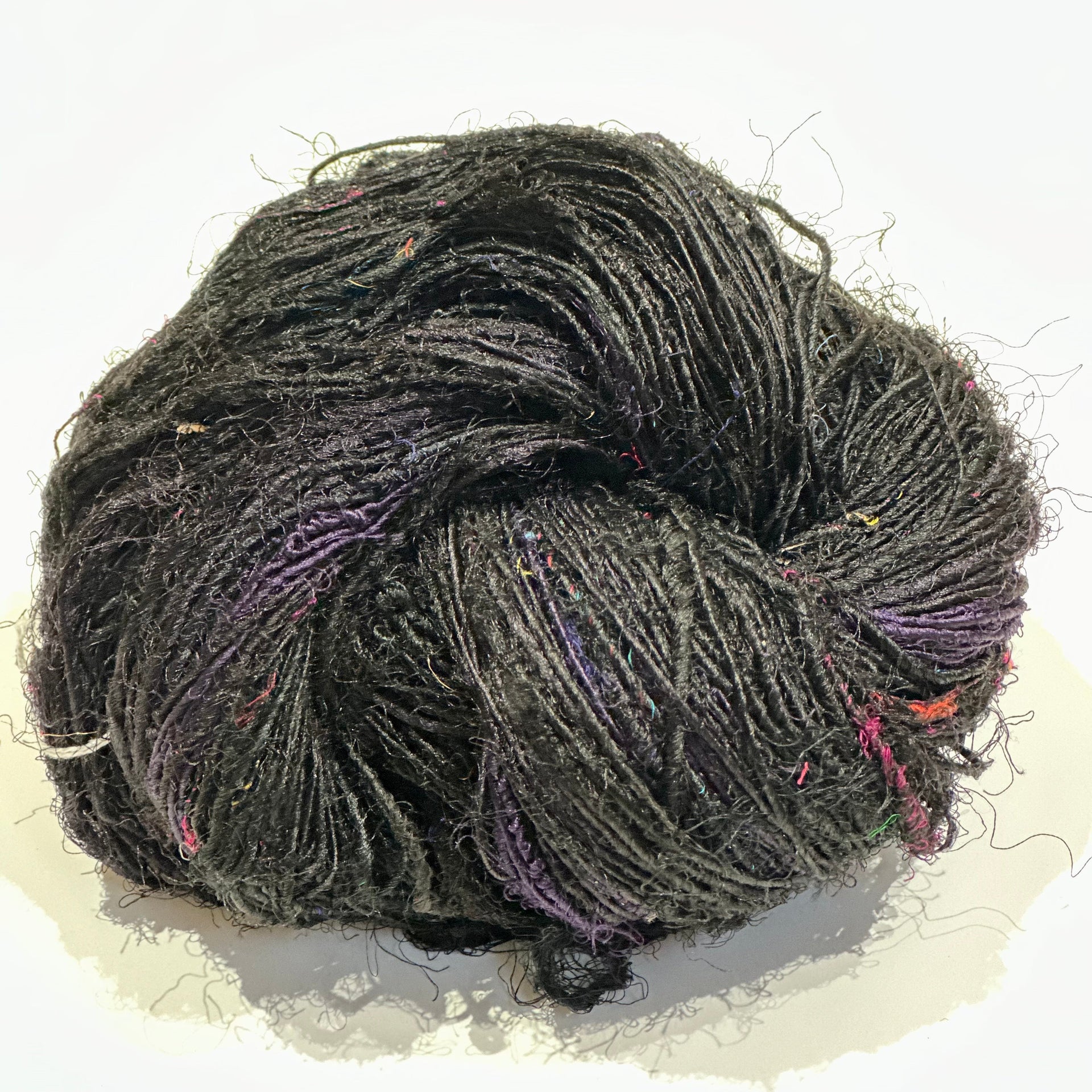 Lux Adventure Recycled Silk Yarn in Vibrant Teal and Purple