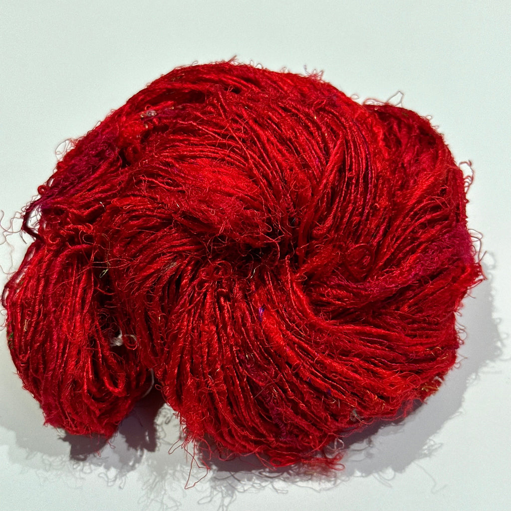 Lux Adventure Recycled Silk Yarn in Vibrant Teal and Purple