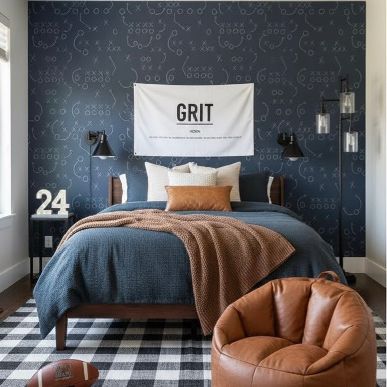 Reid wallpaper print by Hailey Kiefer Designs featured on a clean interior wall