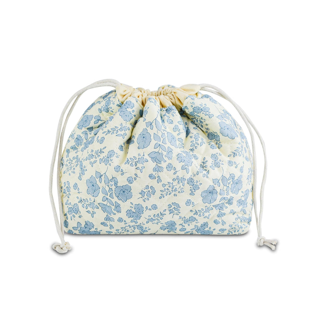 Blue Floral Drawstring Pouch