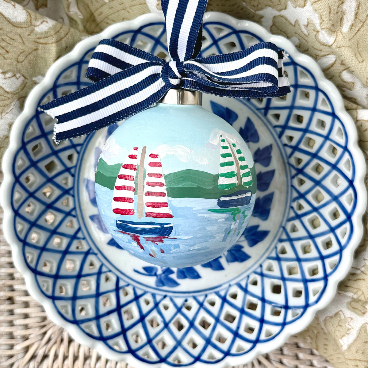 3" CHRISTMAS SAILBOAT ORNAMENT KP