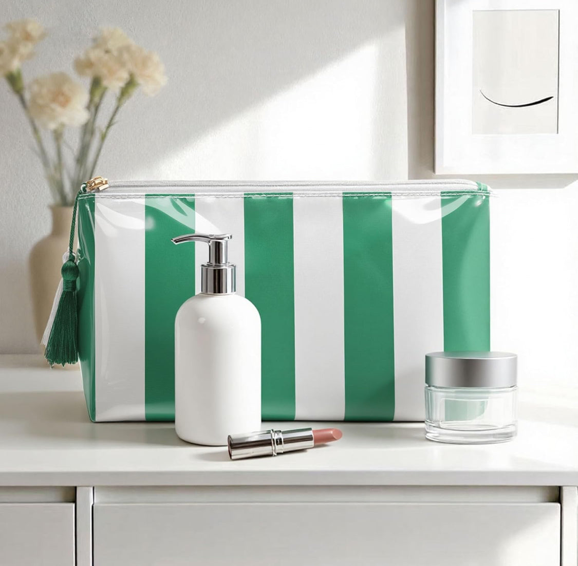 Waterproof Striped Bag - Green