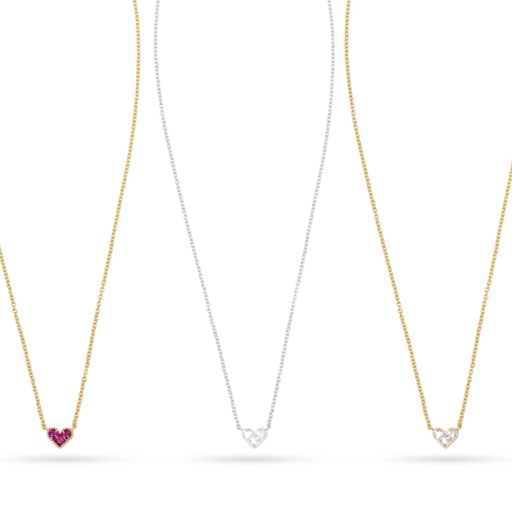 AC Heart Necklace with Gemstone