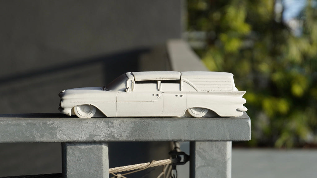 1959 Chevrolet Brookwood Concrete Incensory, Minimalist Grey Decor