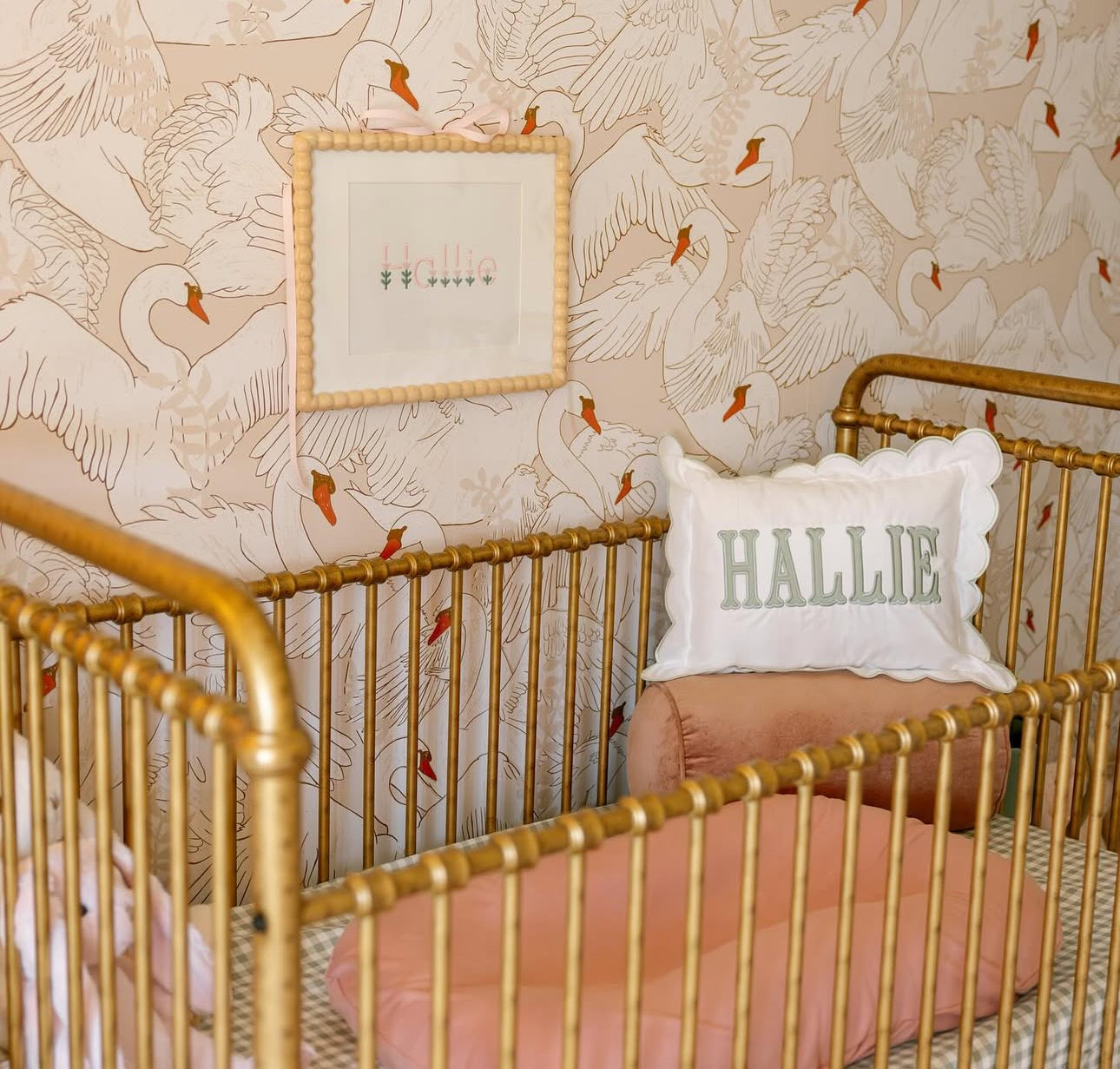 Gia animal print wallpaper in blush-pink, white, and terracotta